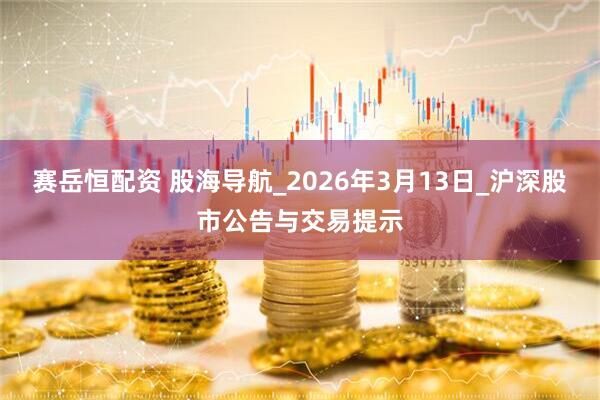 赛岳恒配资 股海导航_2026年3月13日_沪深股市公告与交易提示